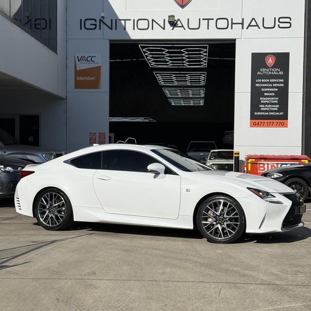 Lexus RC F outside the workshop
